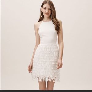 Aidan Mattox Ivory Dress Fringe